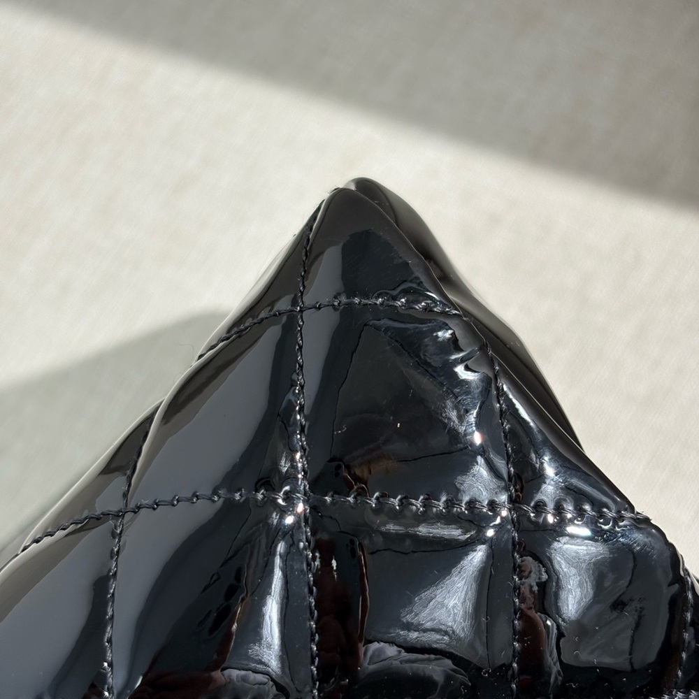 CHANEL Black Patent Leather Shoulder Tote SHW XL - Picture 12 of 16